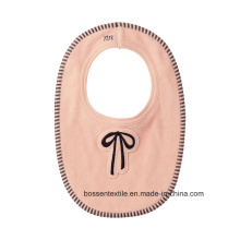 Розовый хлопчатобумажный водонепроницаемый нагрудник-кормушка с вышивкой и аппликацией для девочек с вышивкой и аппликацией